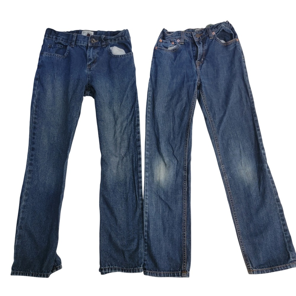 Kids Boys Size 10 Jeans Bundle The Childrens Place Straight RUUM Skinny Blue 2pk